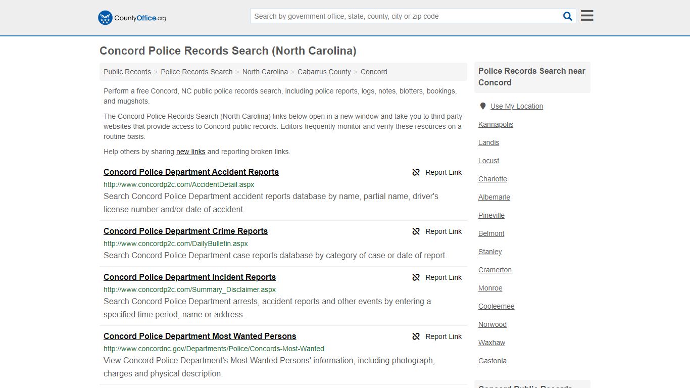 Police Records Search - Concord, NC (Accidents & Arrest ...